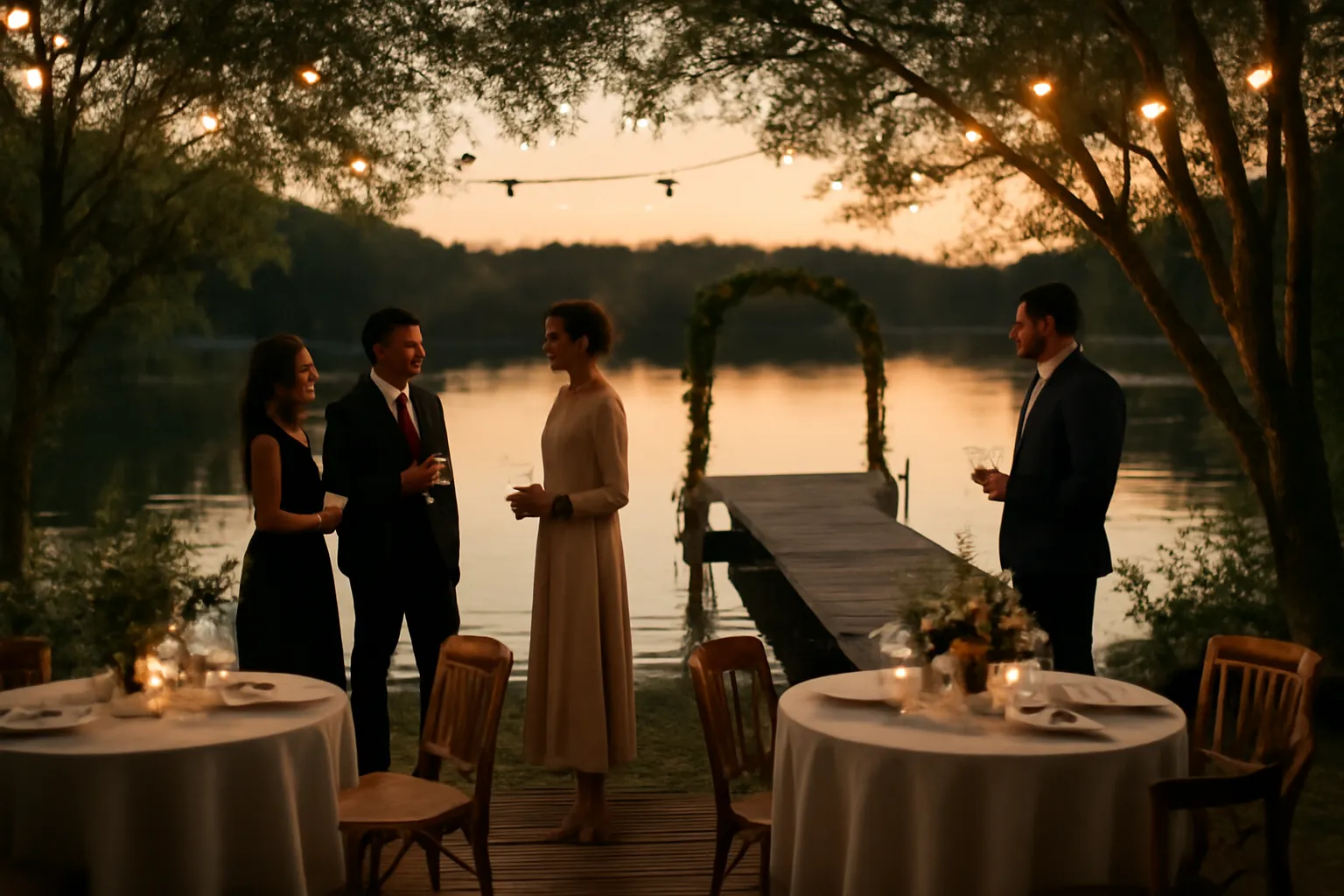 Decoração que dialoga com a natureza: inspirações para casar junto ao lago no espaço para casamentos Monte Mor